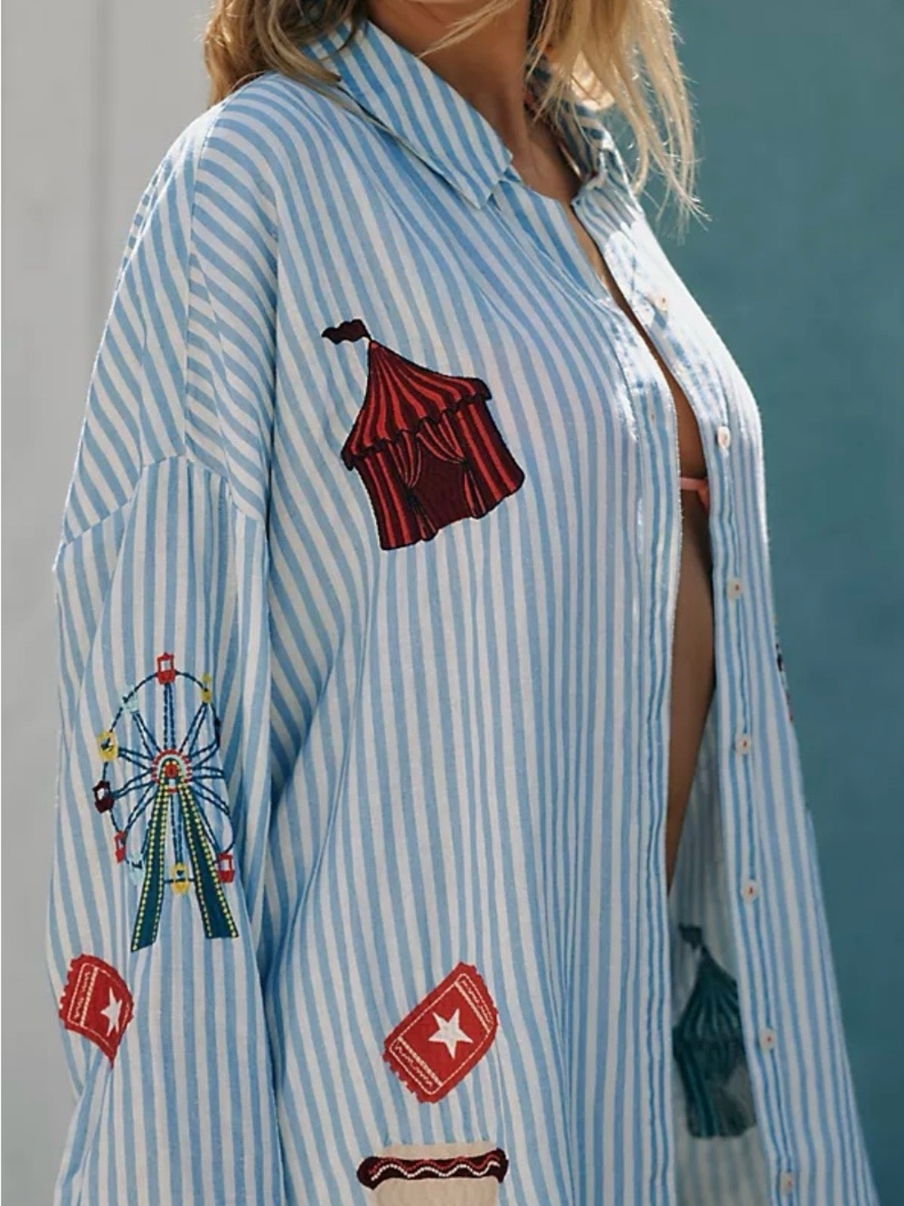 Anthropologie Celandine Embroidered Button Down Shirt - Picture 3 of 12